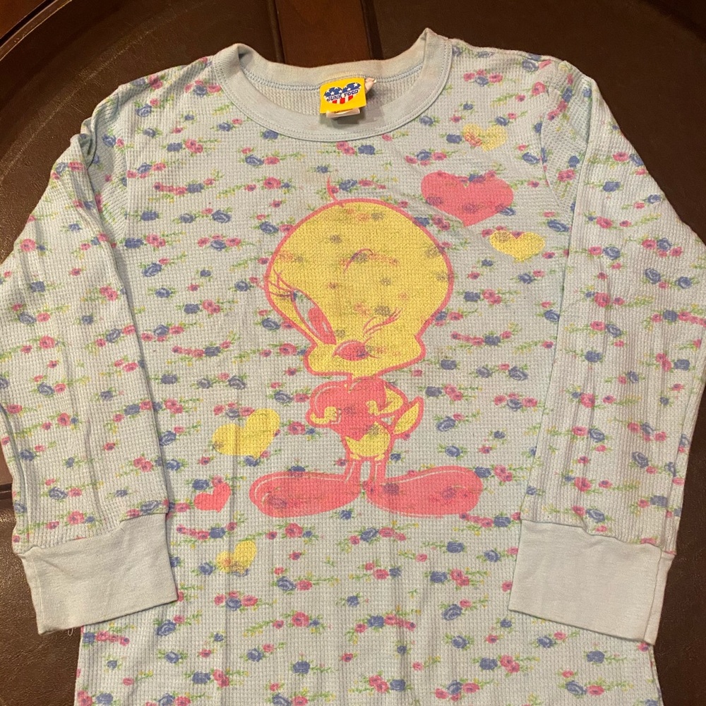 (L) Junk Food - Girls Thermal with Tweety Bird